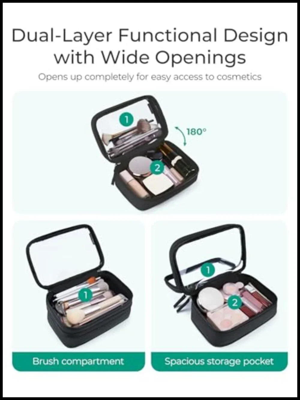 TSA Approved Clear Toiletry Bag with Handle, Water-Resistant PVC Makeup Bag